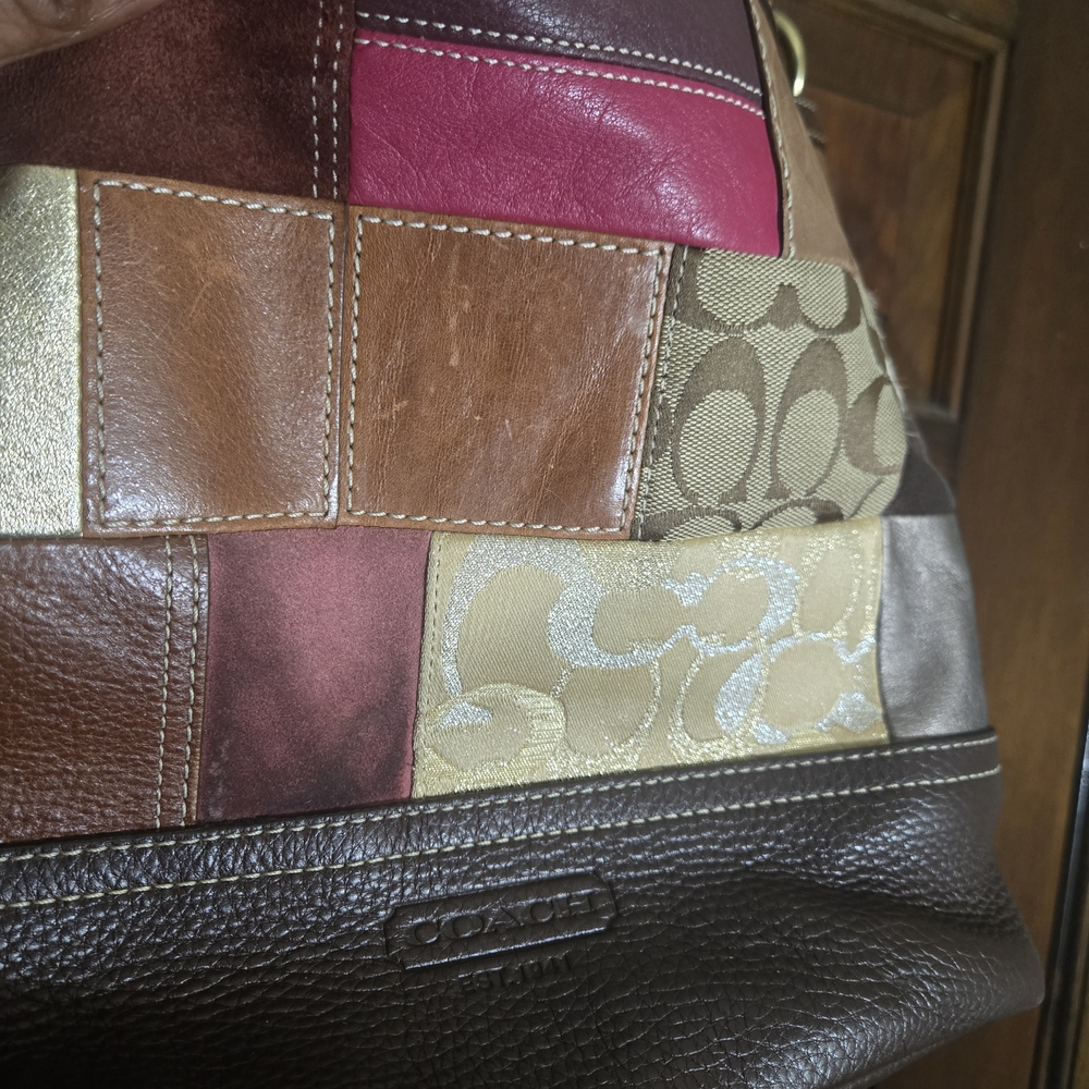 Patchwork Leather Shoulder Bag - image 5